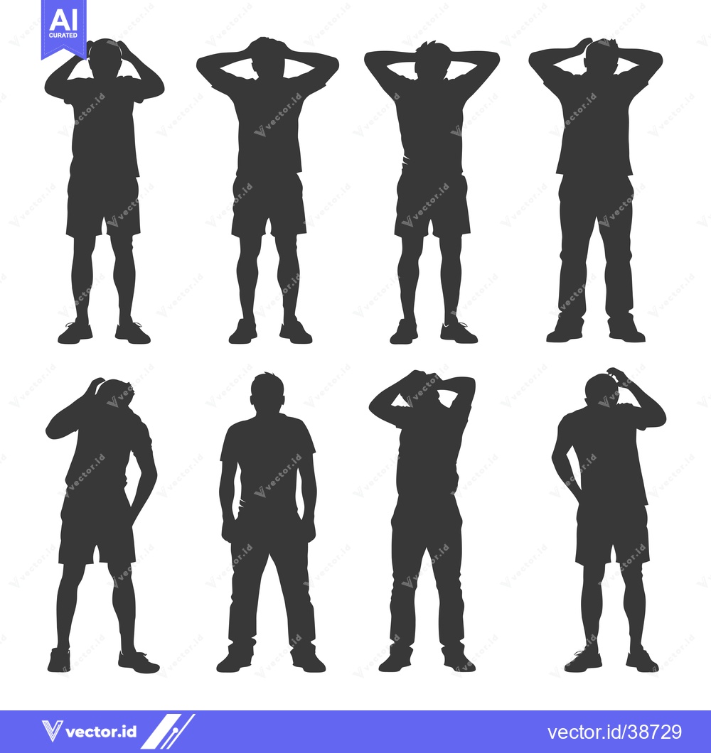 Premium Vector dari Eight Silhouettes of Men in Casual Wear
