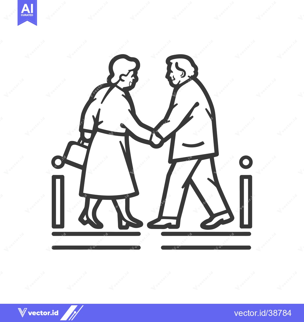 Premium Vector dari Elderly couple walking hand-in-hand with a purse