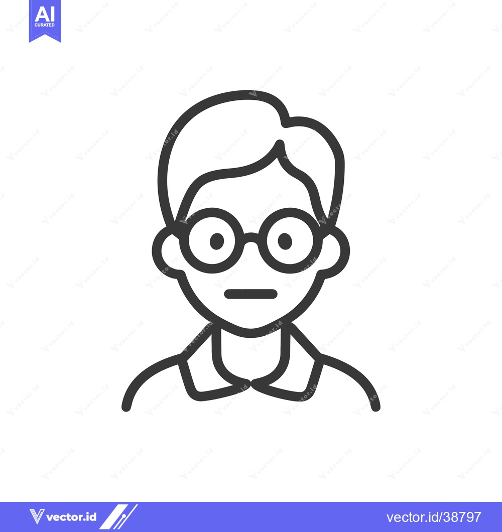 Premium Vector dari A simple black and white outlined icon of a person