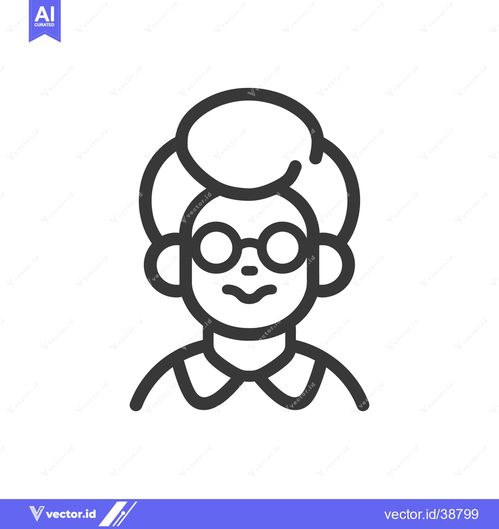 Premium Vector dari A simple outlined illustration of a woman wearing glasses