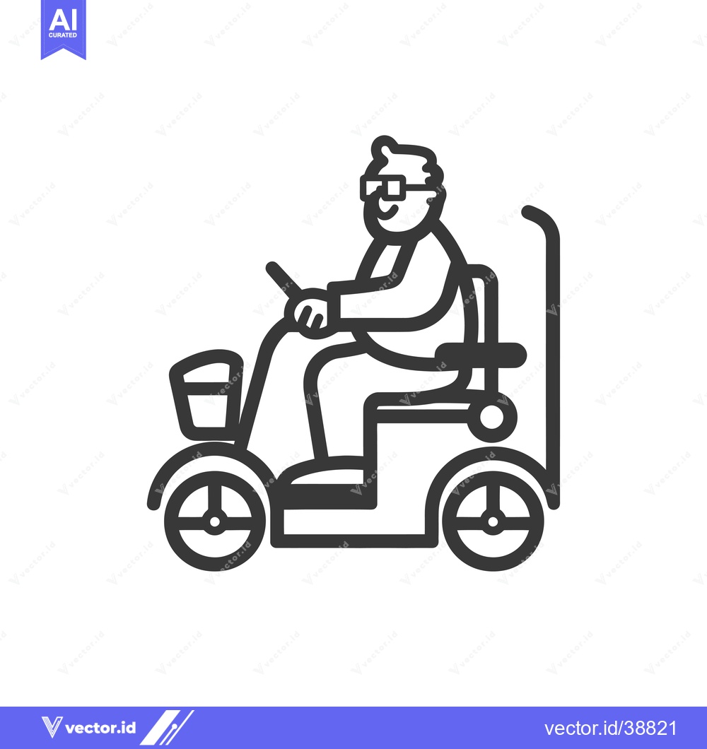 Premium Vector dari Elderly Man Driving A Mobility Scooter