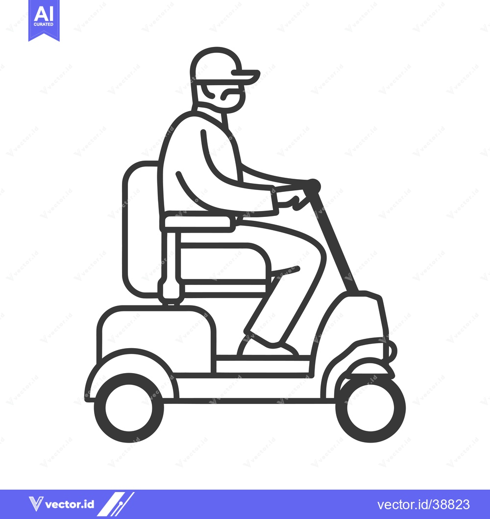 Premium Vector of Elderly Man Driving a Mobility Scooter