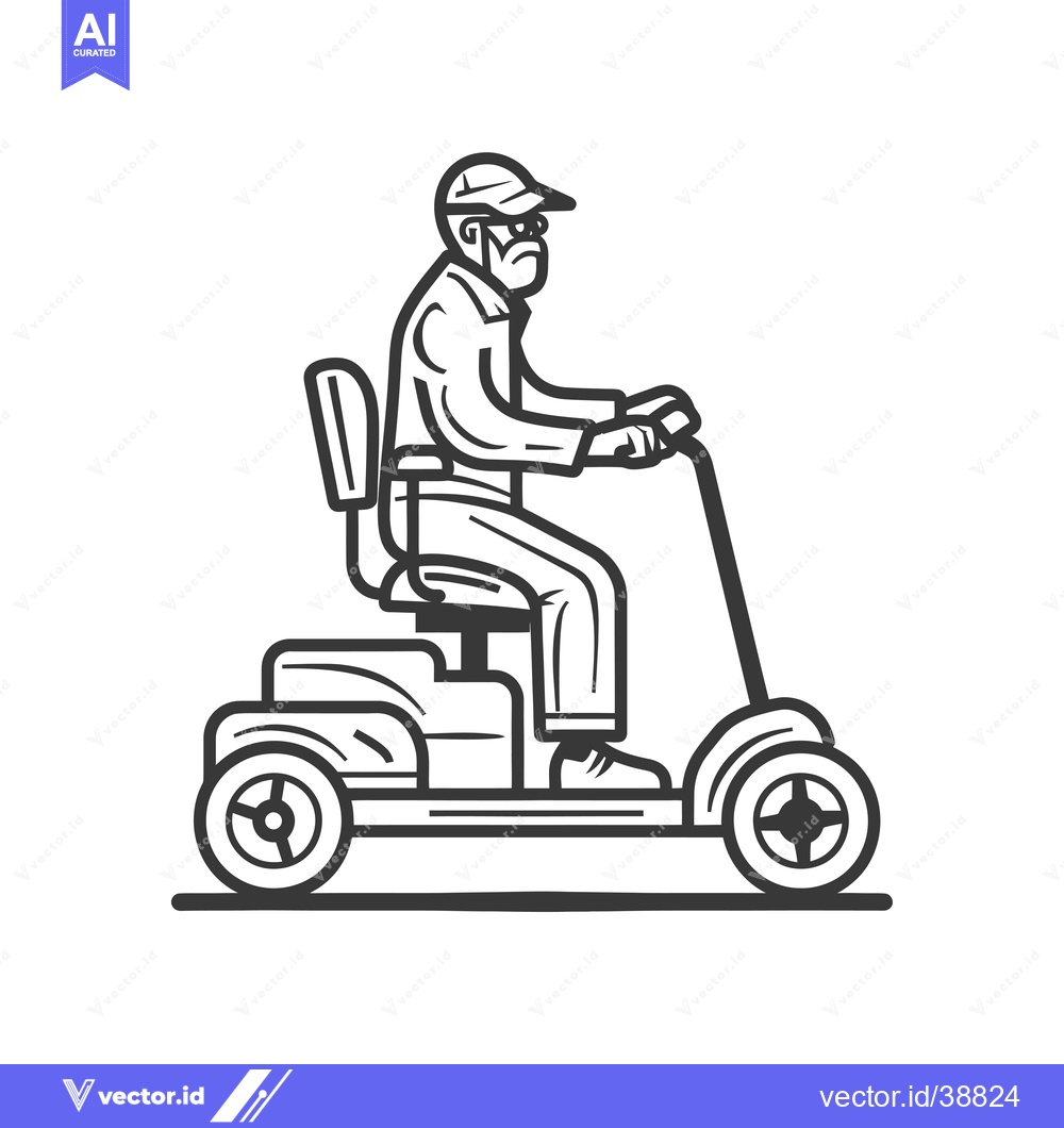 Premium Vector dari Elderly Man Driving a Mobility Scooter
