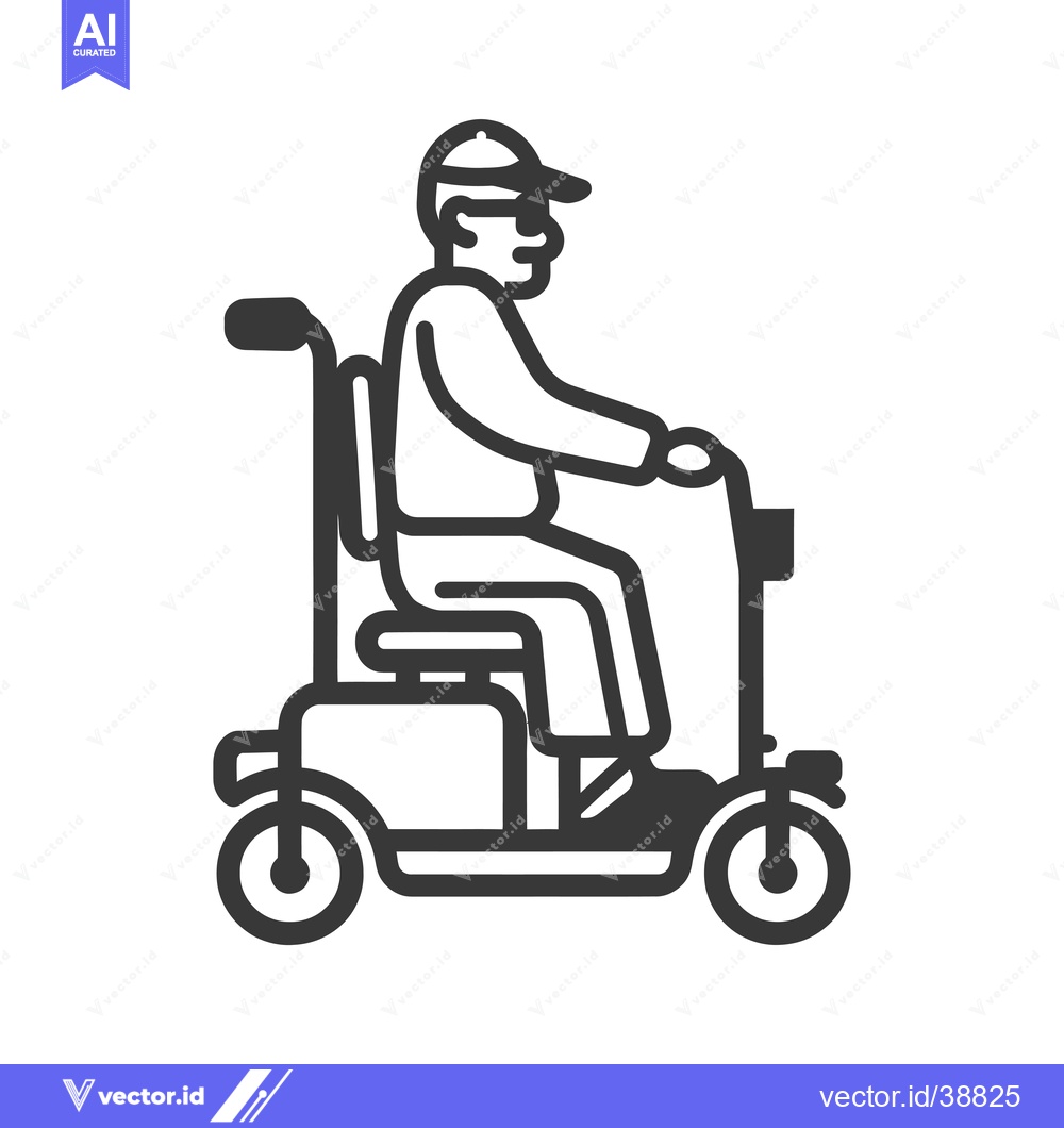 Premium Vector dari Elderly Man Driving a Mobility Scooter