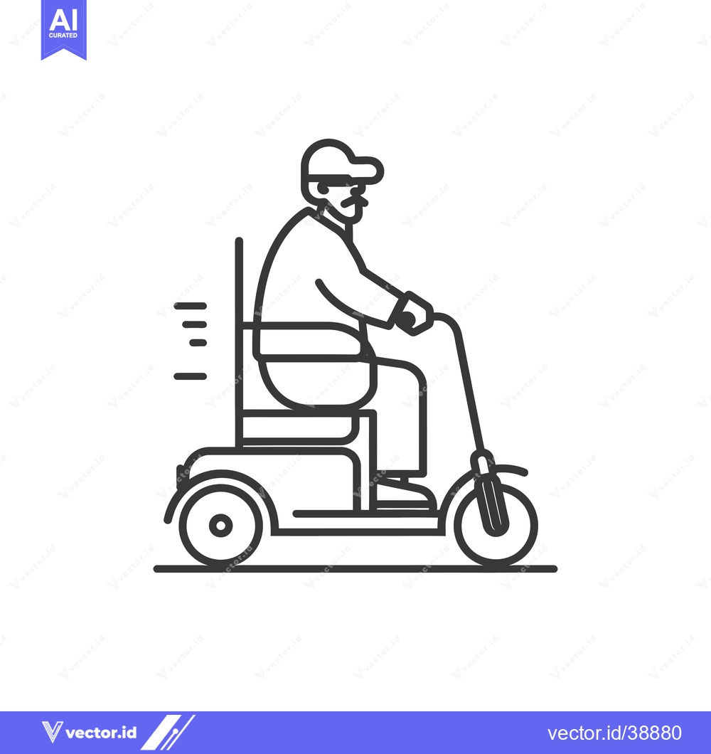 Premium Vector dari Elderly Man Riding a Mobility Scooter