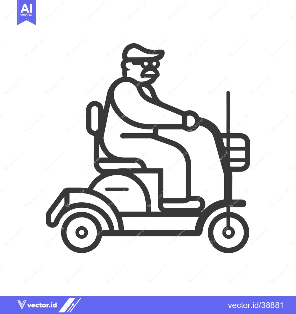Premium Vector dari Elderly Man Riding a Mobility Scooter