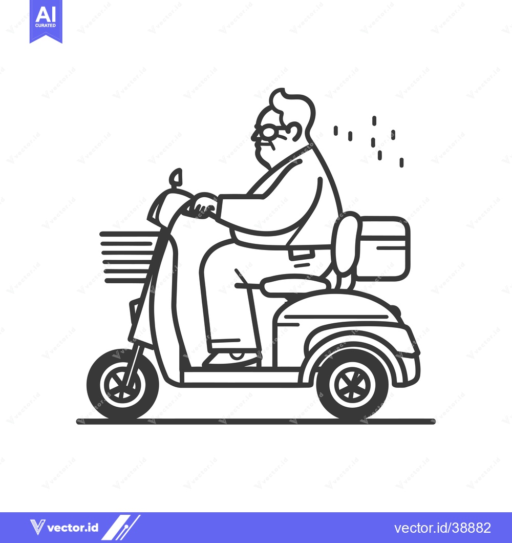 Premium Vector dari Elderly Man Riding a Mobility Scooter