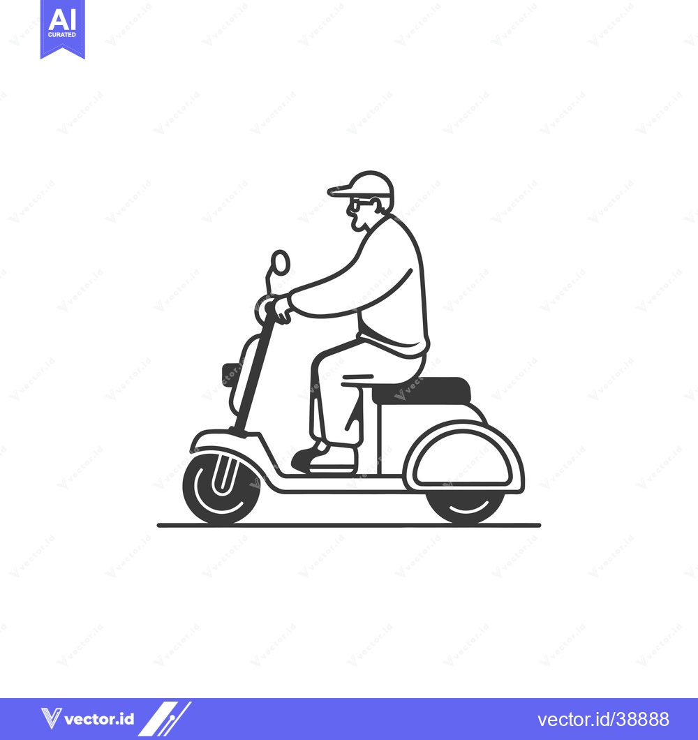 Premium Vector dari Elderly Man Riding a Motorized Scooter