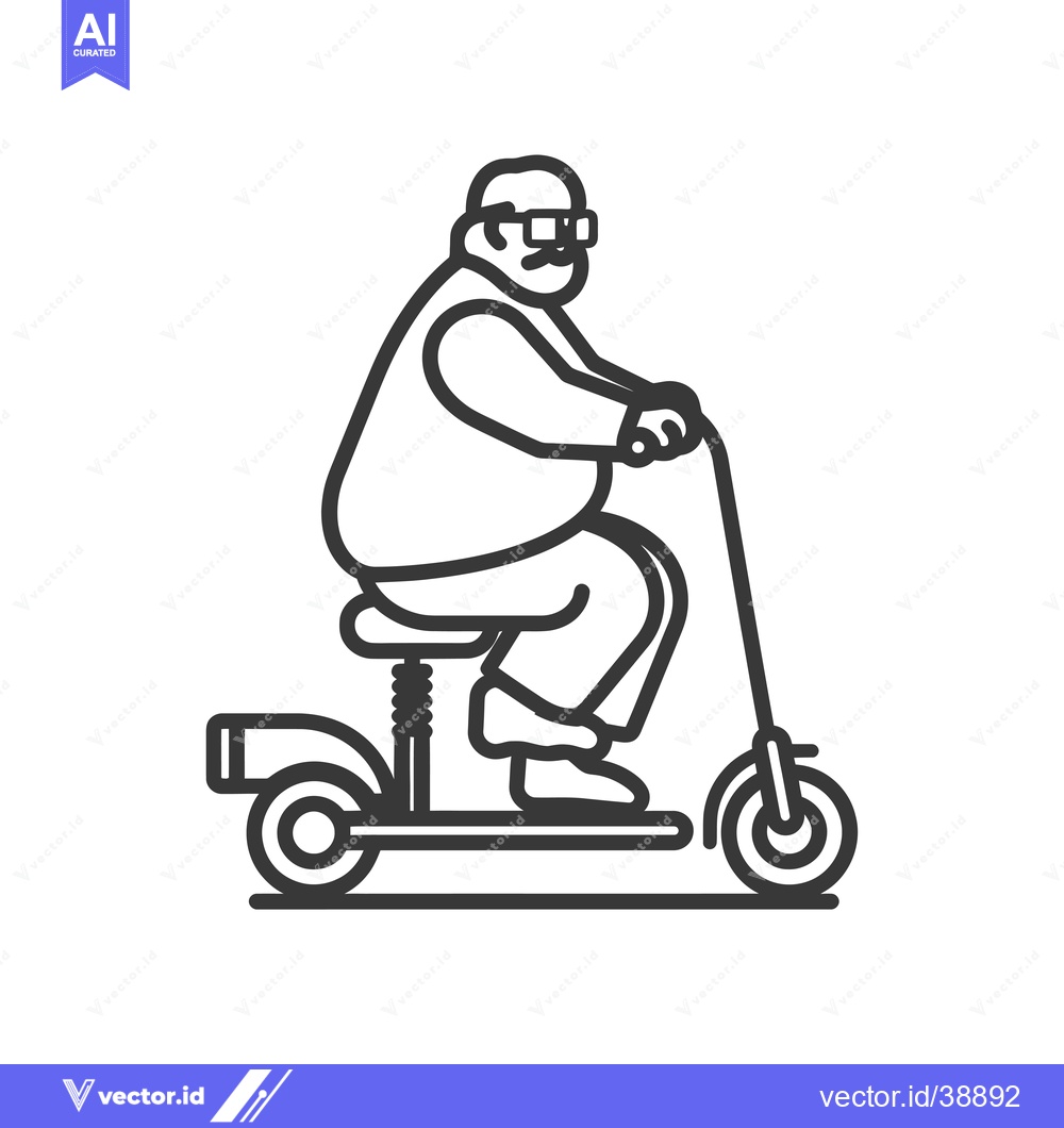Premium Vector dari Elderly man riding an electric scooter