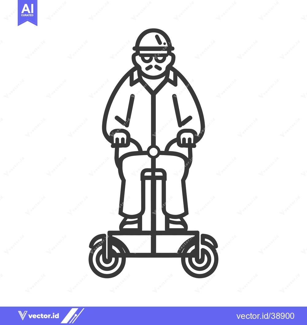 Premium Vector dari Elderly Man Riding a Personal Mobility Scooter