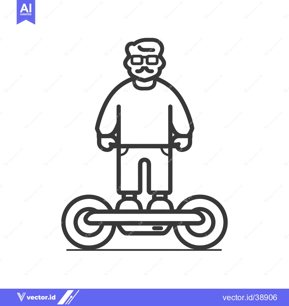 Premium Vector dari Elderly Man Riding a Self-Balancing Scooter