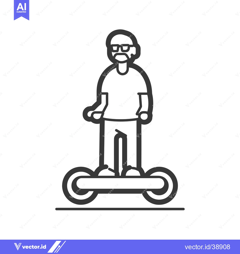 Premium Vector dari Elderly man riding a self-balancing scooter