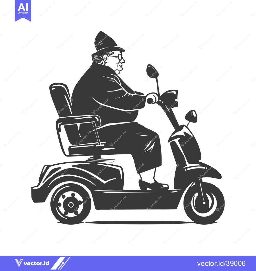 Premium Vector dari Elderly Person Driving a Mobility Scooter