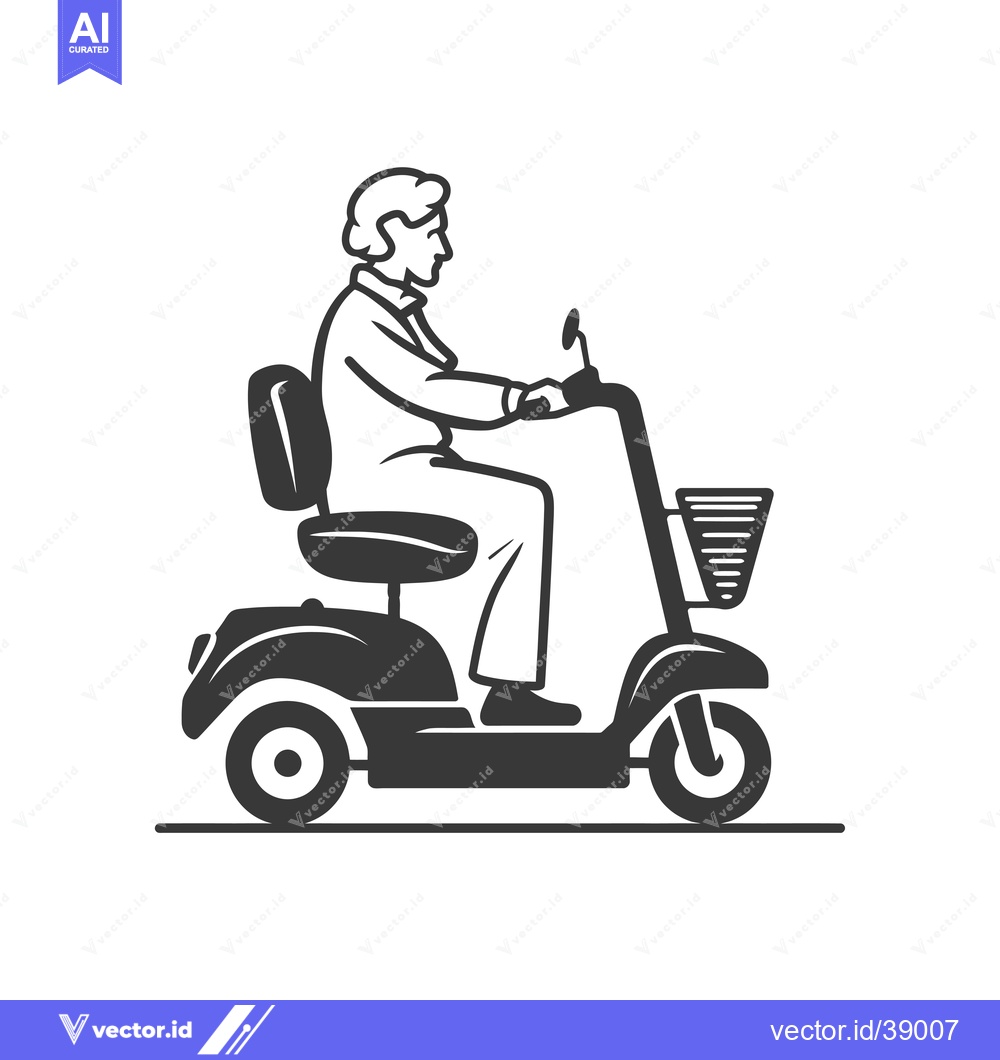 Premium Vector of Elderly Person Driving a Mobility Scooter