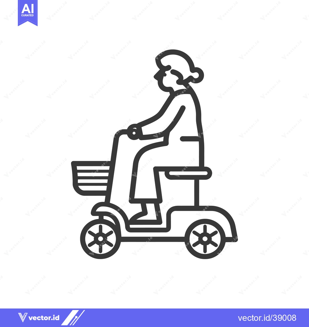 Premium Vector of Elderly Person Driving a Mobility Scooter