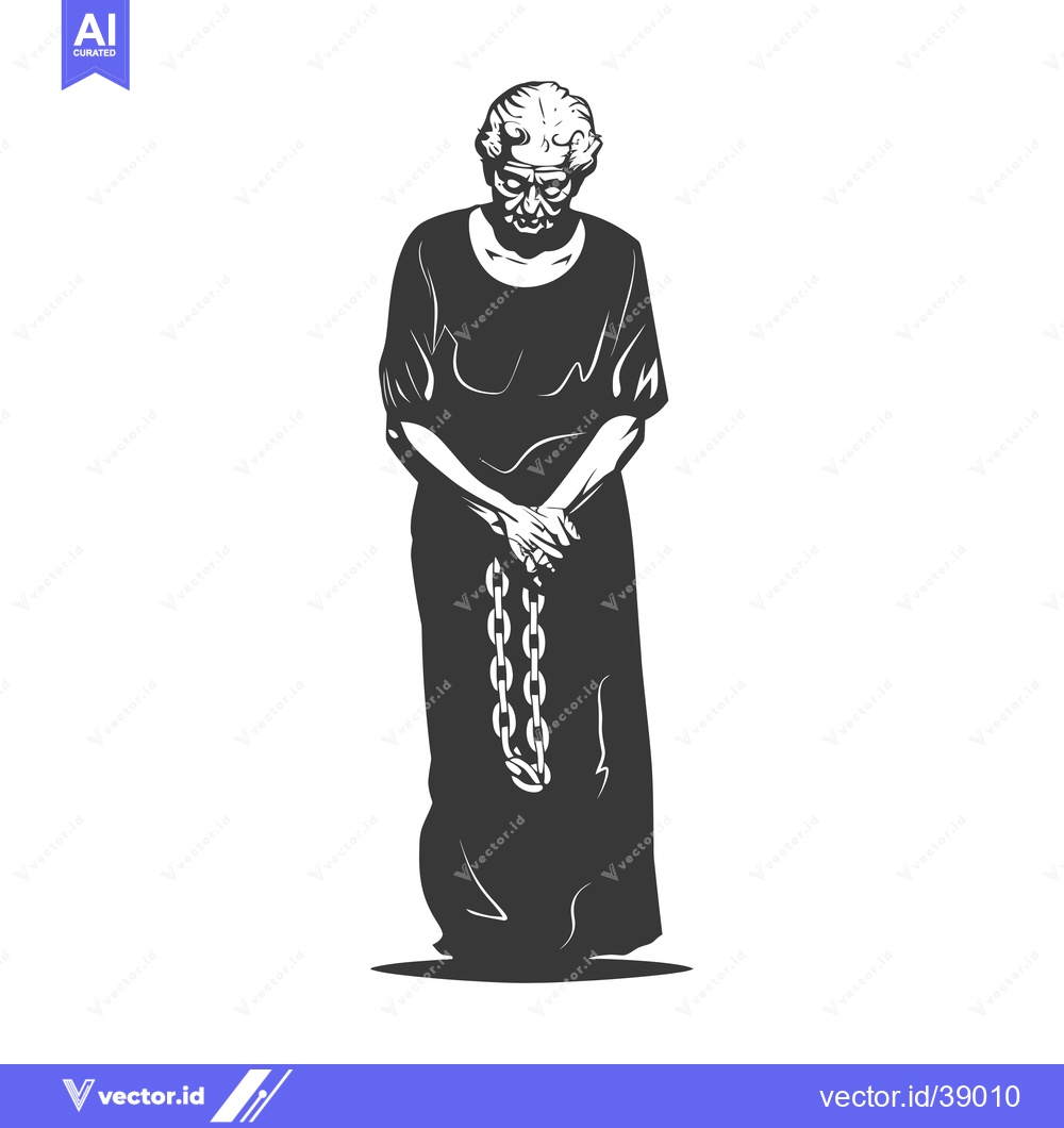Premium Vector dari Elderly Person Holding Chains in a Robe