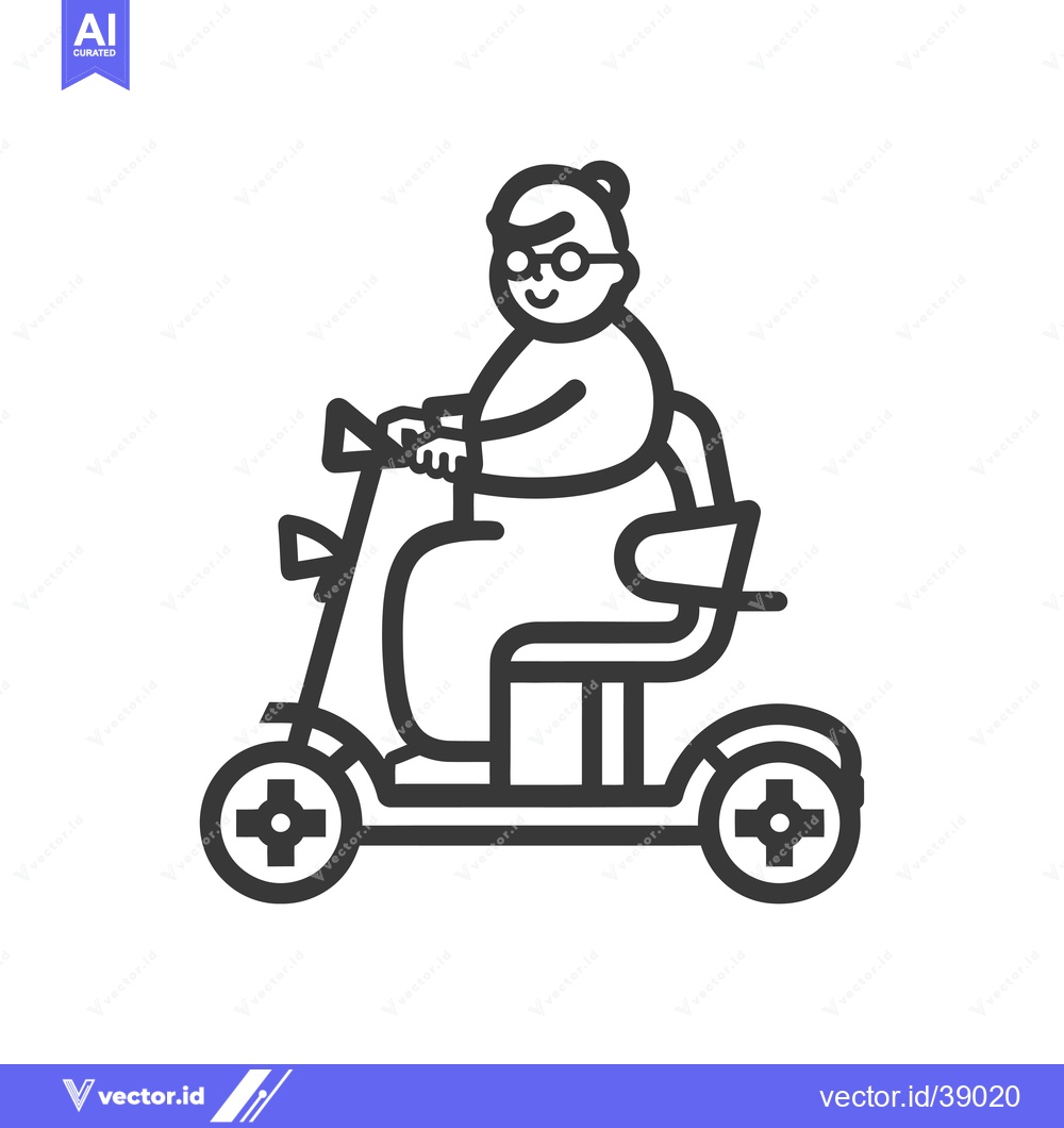 Premium Vector dari Elderly Person Riding a Mobility Scooter