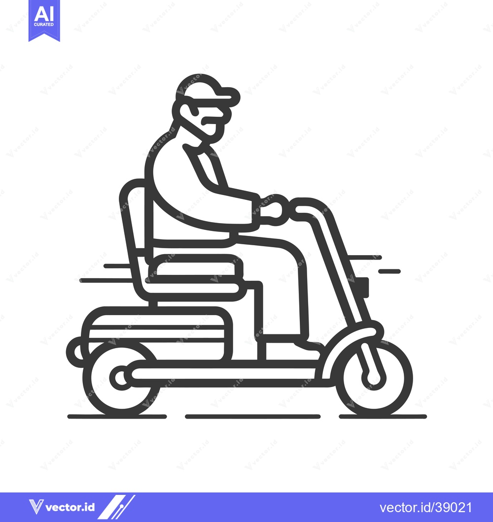 Premium Vector dari Elderly Person Riding a Mobility Scooter