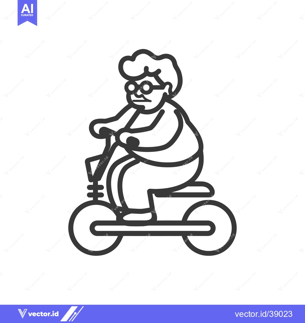 Premium Vector dari Elderly Person Riding an Electric Scooter