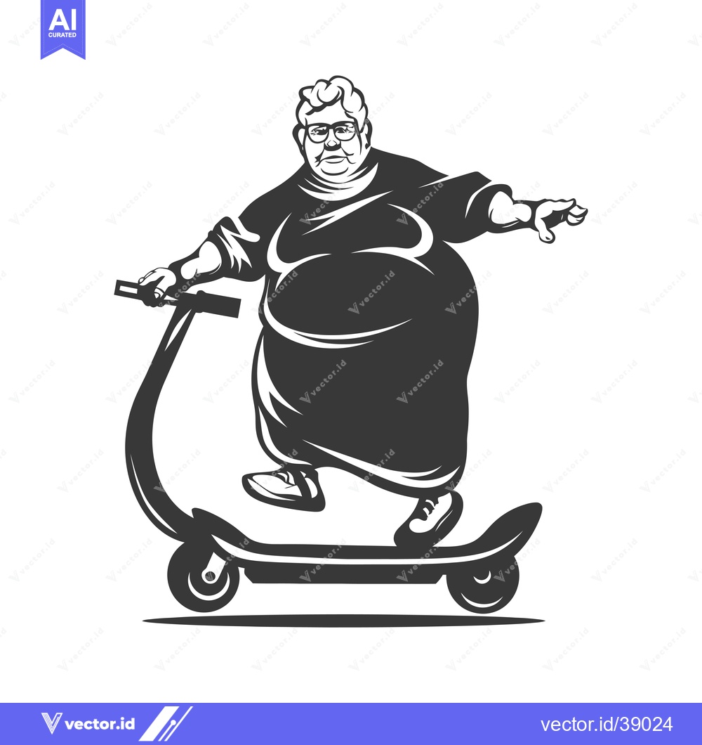 Premium Vector dari Elderly Person Riding a Scooter