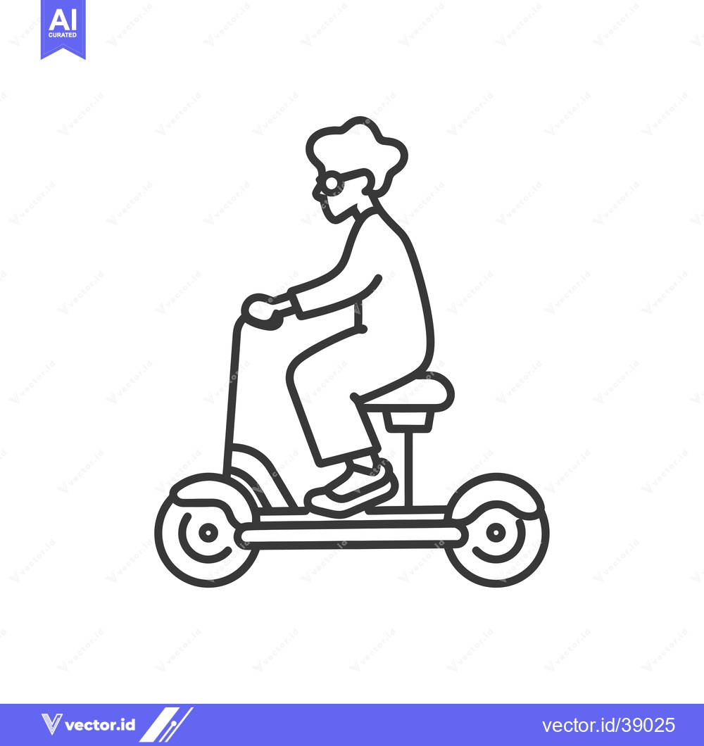 Premium Vector dari Elderly Person Riding a Scooter