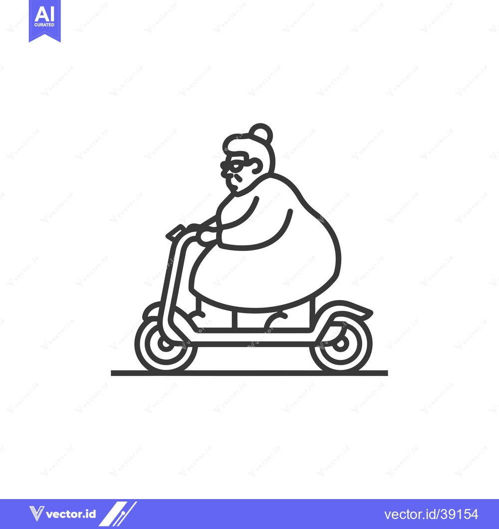 Premium Vector dari Elderly Woman Riding an Electric Scooter