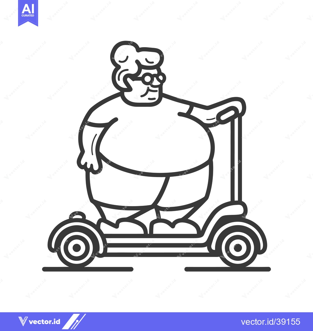 Premium Vector of Elderly Woman Riding an Electric Scooter