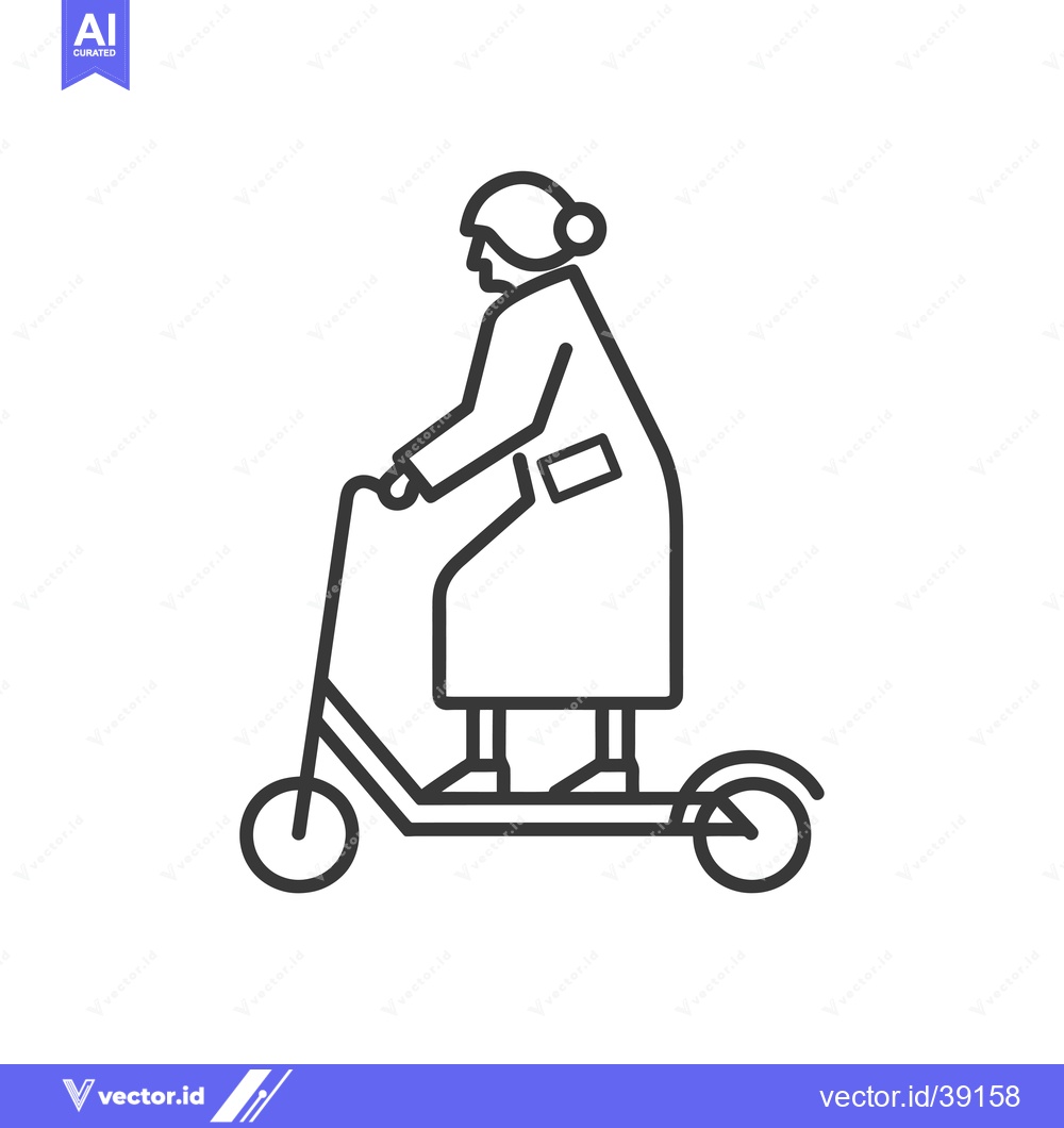 Premium Vector dari Elderly Woman Riding a Scooter