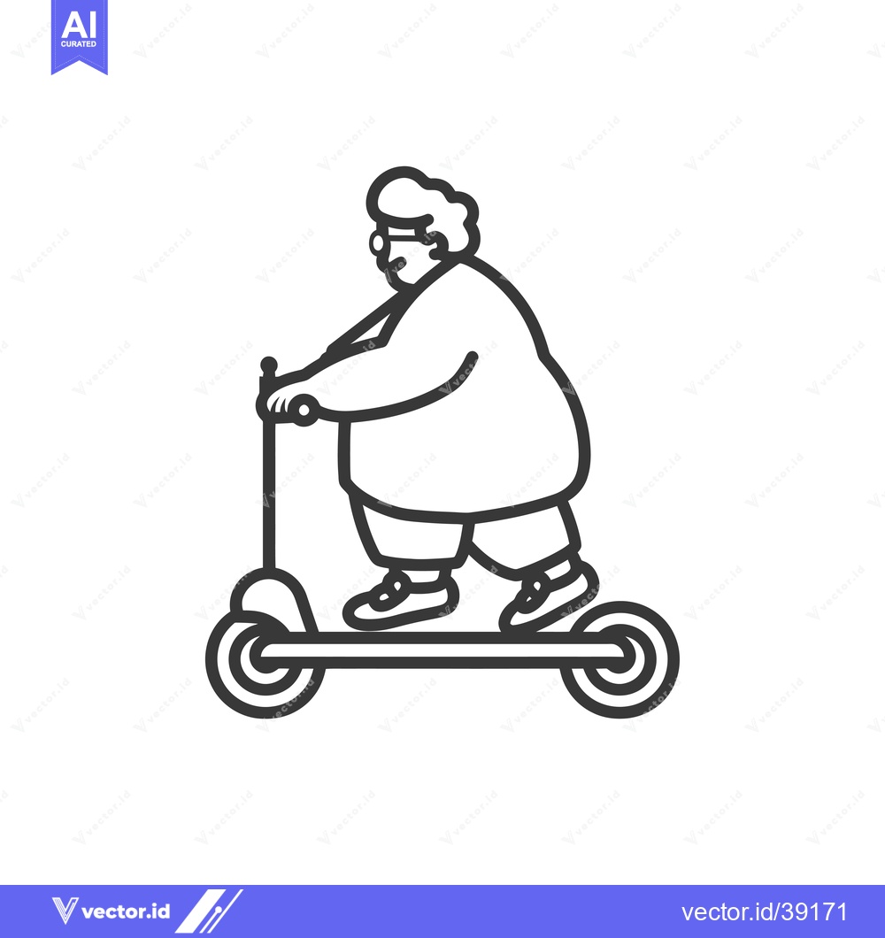 Premium Vector dari Elderly Woman Riding Electric Scooter