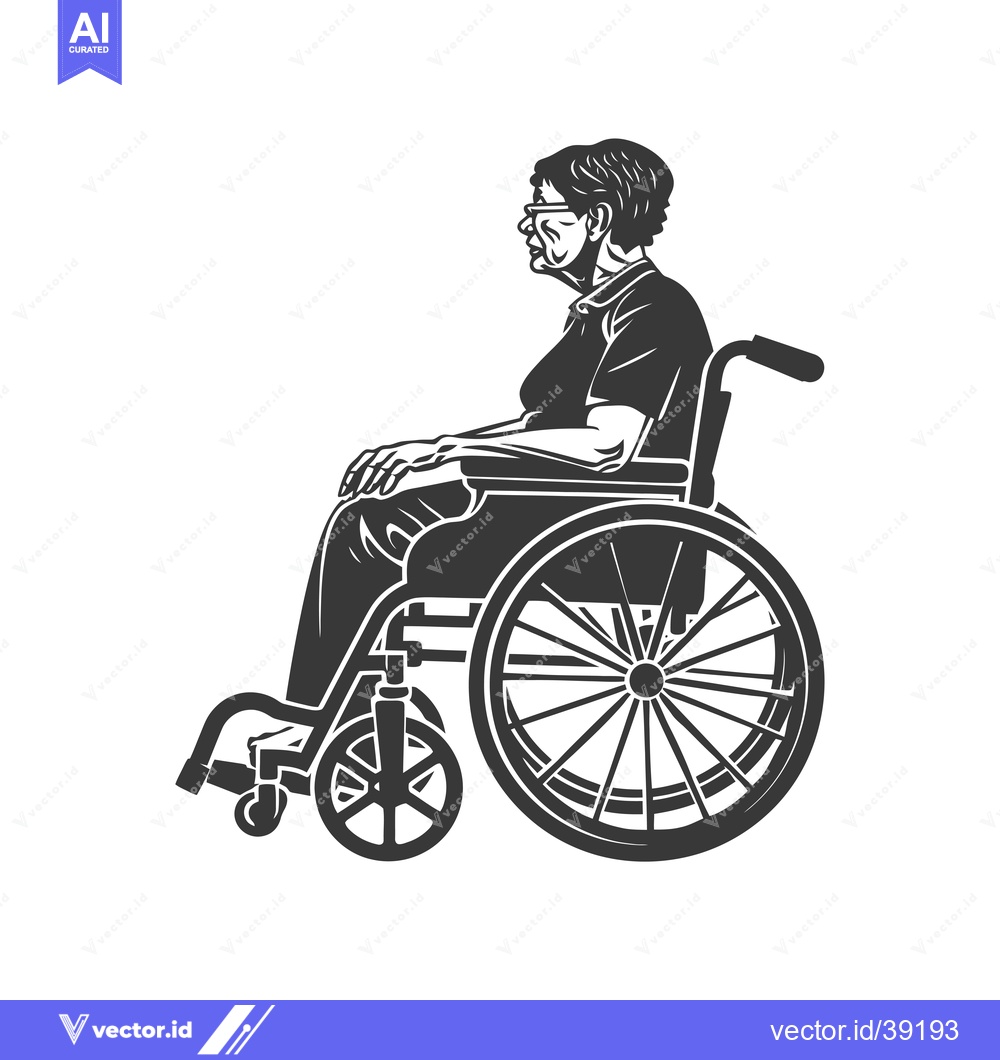 Premium Vector dari Elderly Woman Sitting in a Wheelchair