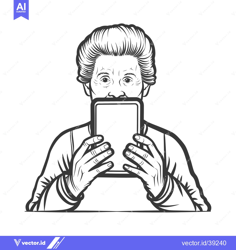 Premium Vector dari Elderly Woman Using A Smartphone