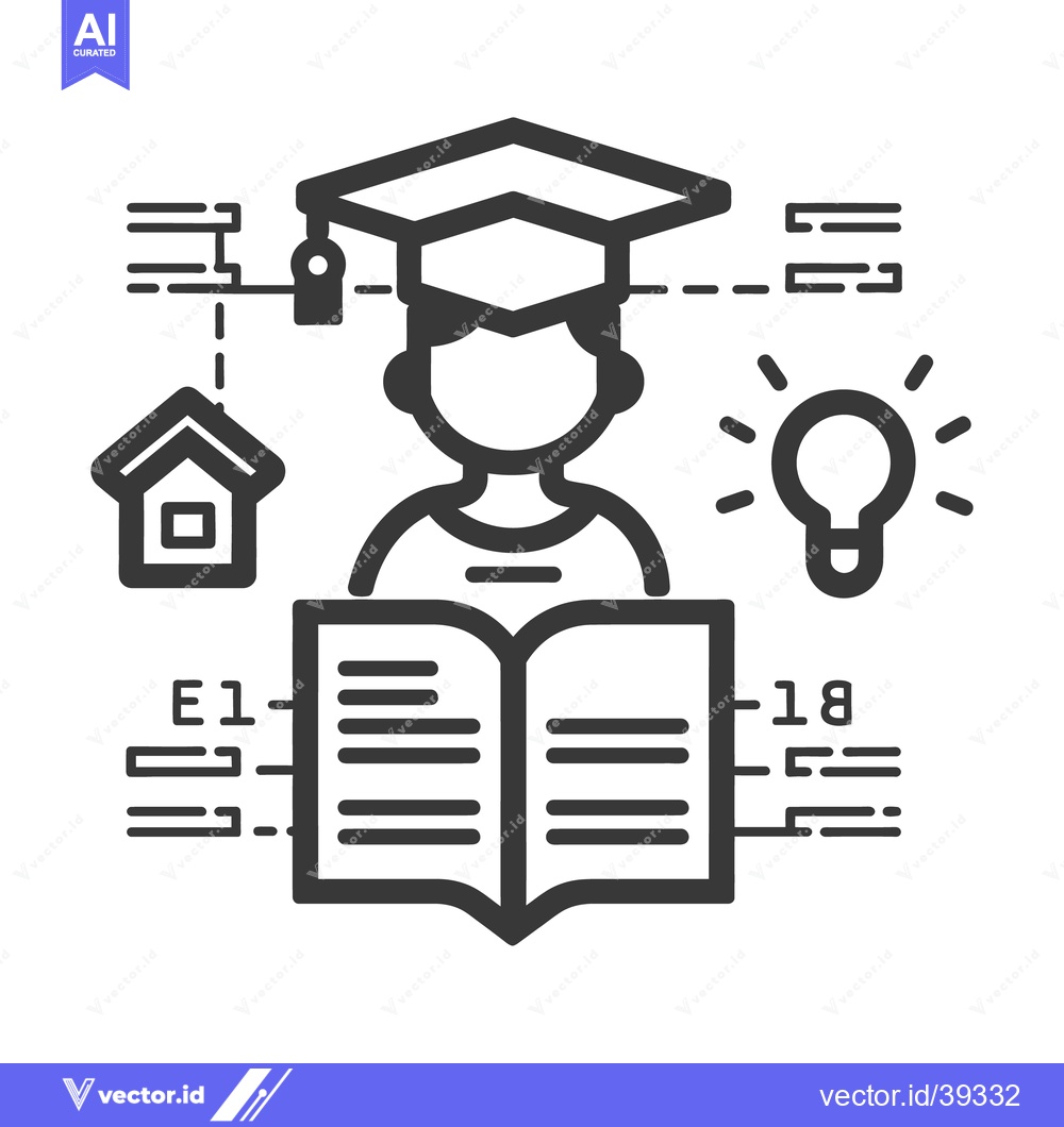 Premium Vector dari Illustration showing a student with books and associated symbolic item