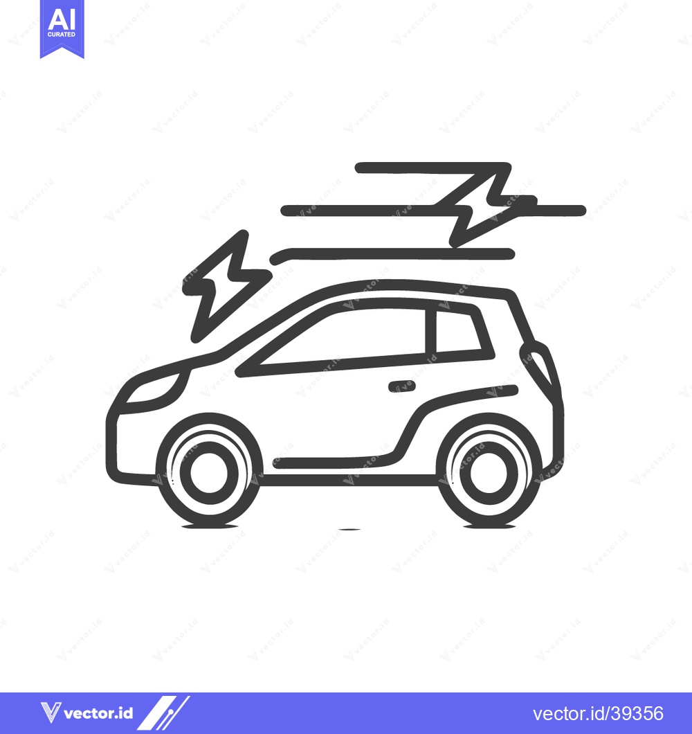 Premium Vector dari Electric Car Icon with Lightning Bolts, Clean Energy Vehicle Symbol