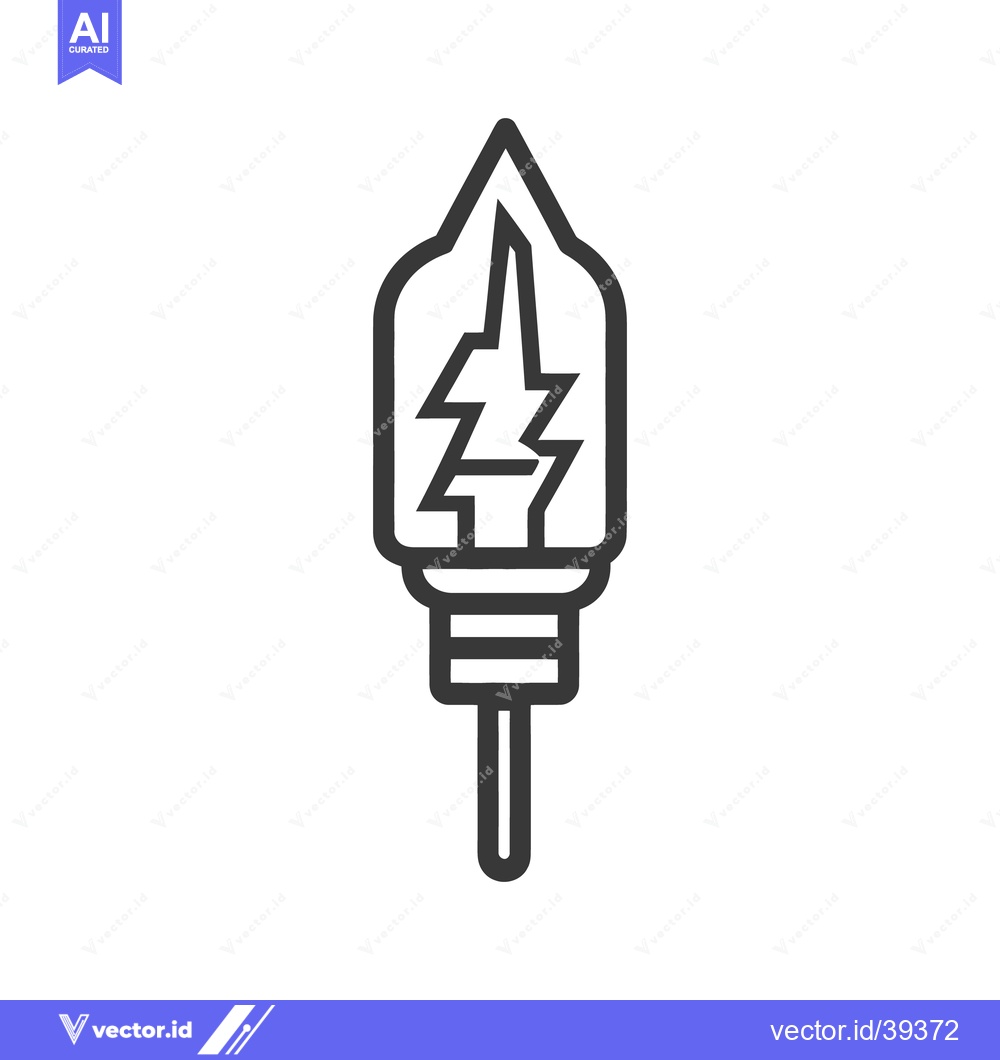 Premium Vector dari A simple graphic representation of a light bulb with lightning