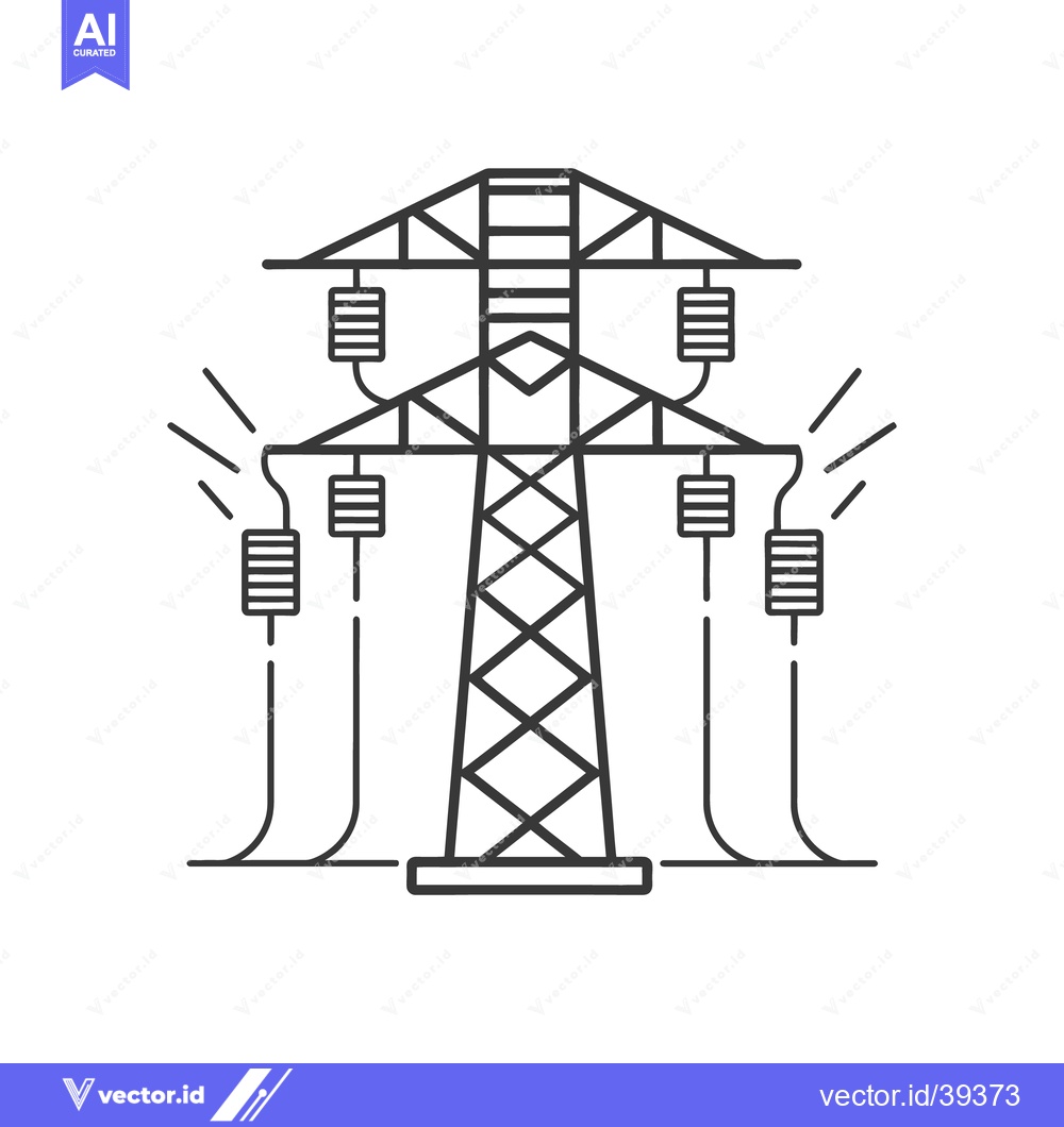 Premium Vector of A simplified graphic representation of an electricity transmission tow