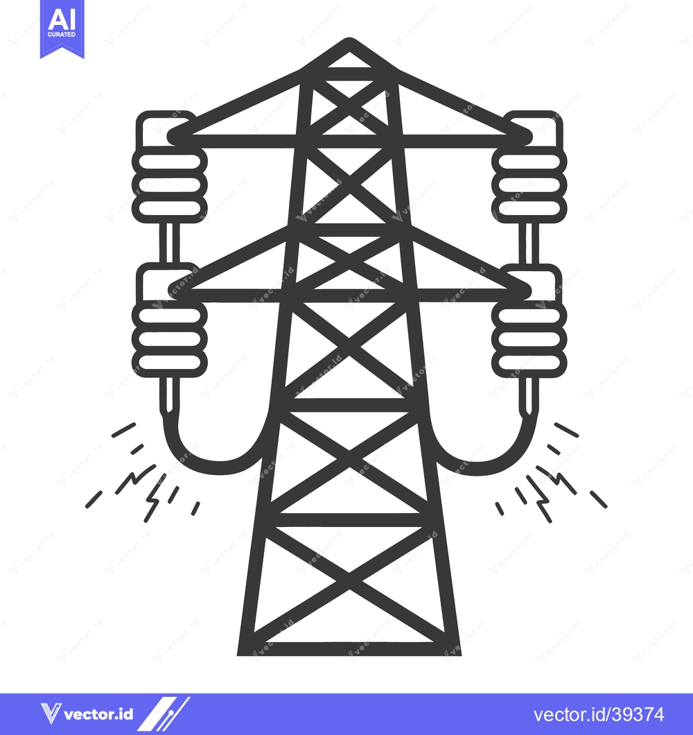 Premium Vector of A stylized graphic representation of a power pylon and lines