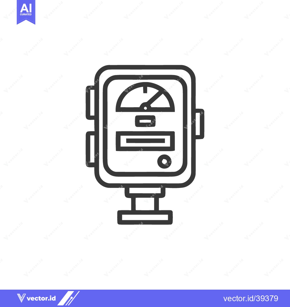 Premium Vector of Light Meter Icon: Vintage Photography Tool, Line Art Style, Minimalist