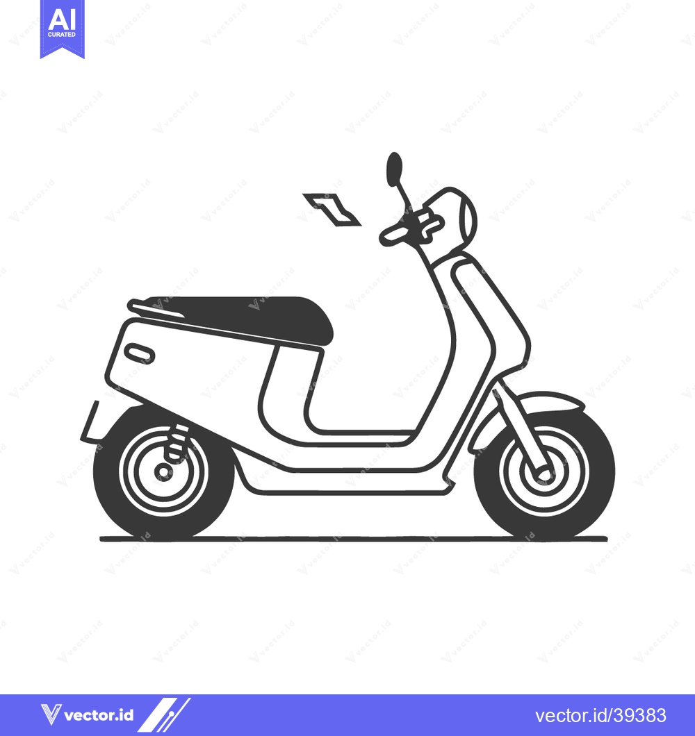 Premium Vector of Minimalist Scooter Illustration: Clean Lines, Modern Design, Transport