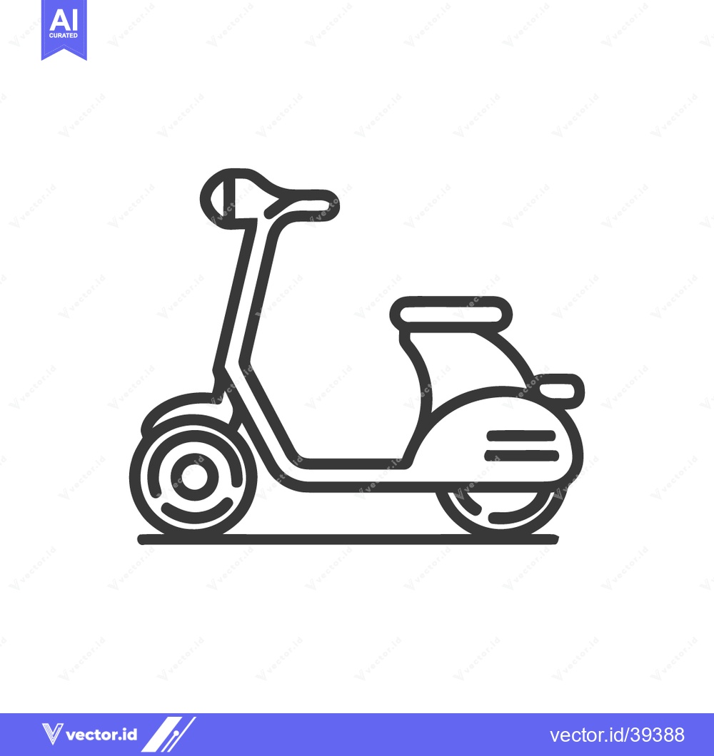 Premium Vector dari Minimalist Scooter Icon: Clean Line Art Illustration on White Backgrou