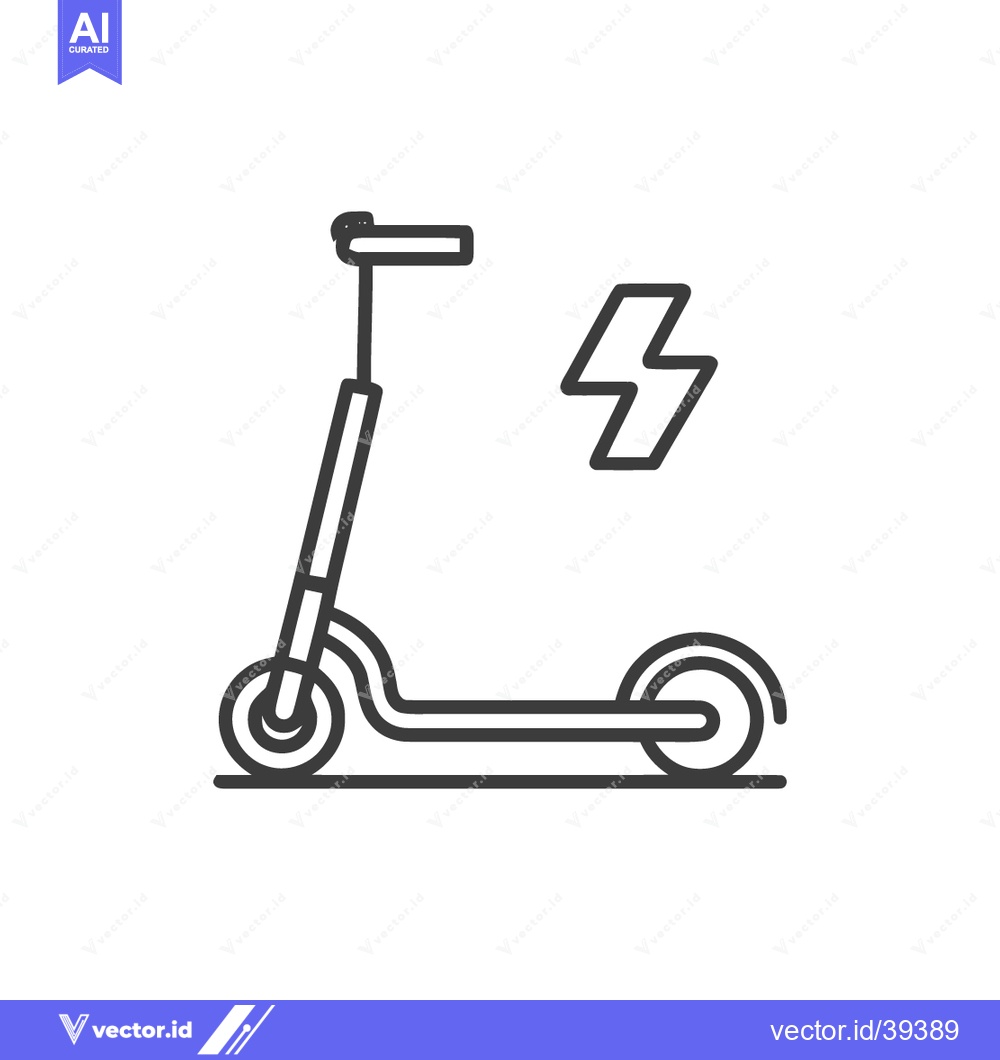 Premium Vector of Electric Scooter Icon: Modern, Minimalist Design with Energy Symbol