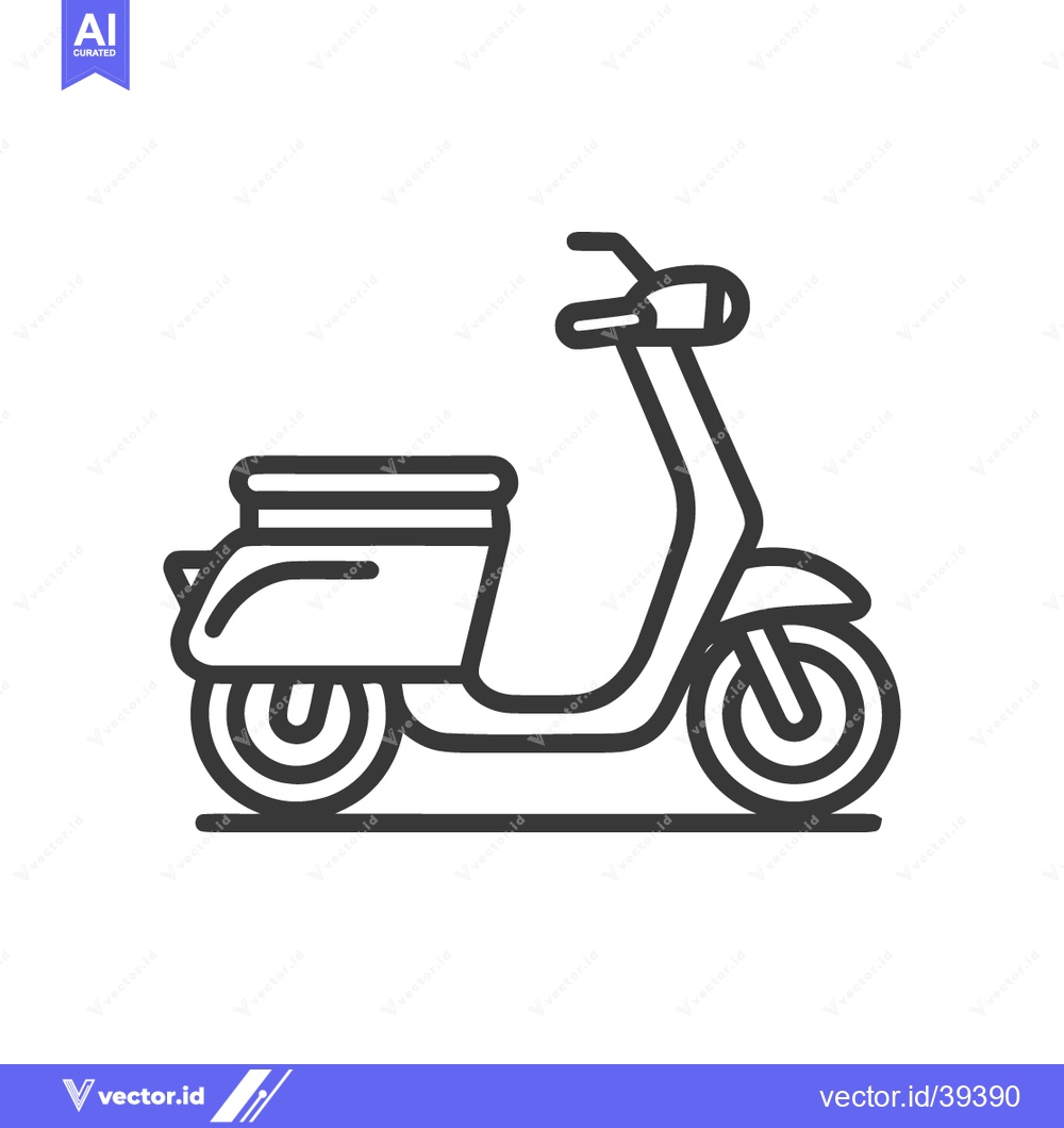 Premium Vector dari Minimalist Scooter Icon: Clean Line Art Illustration on White Backgrou