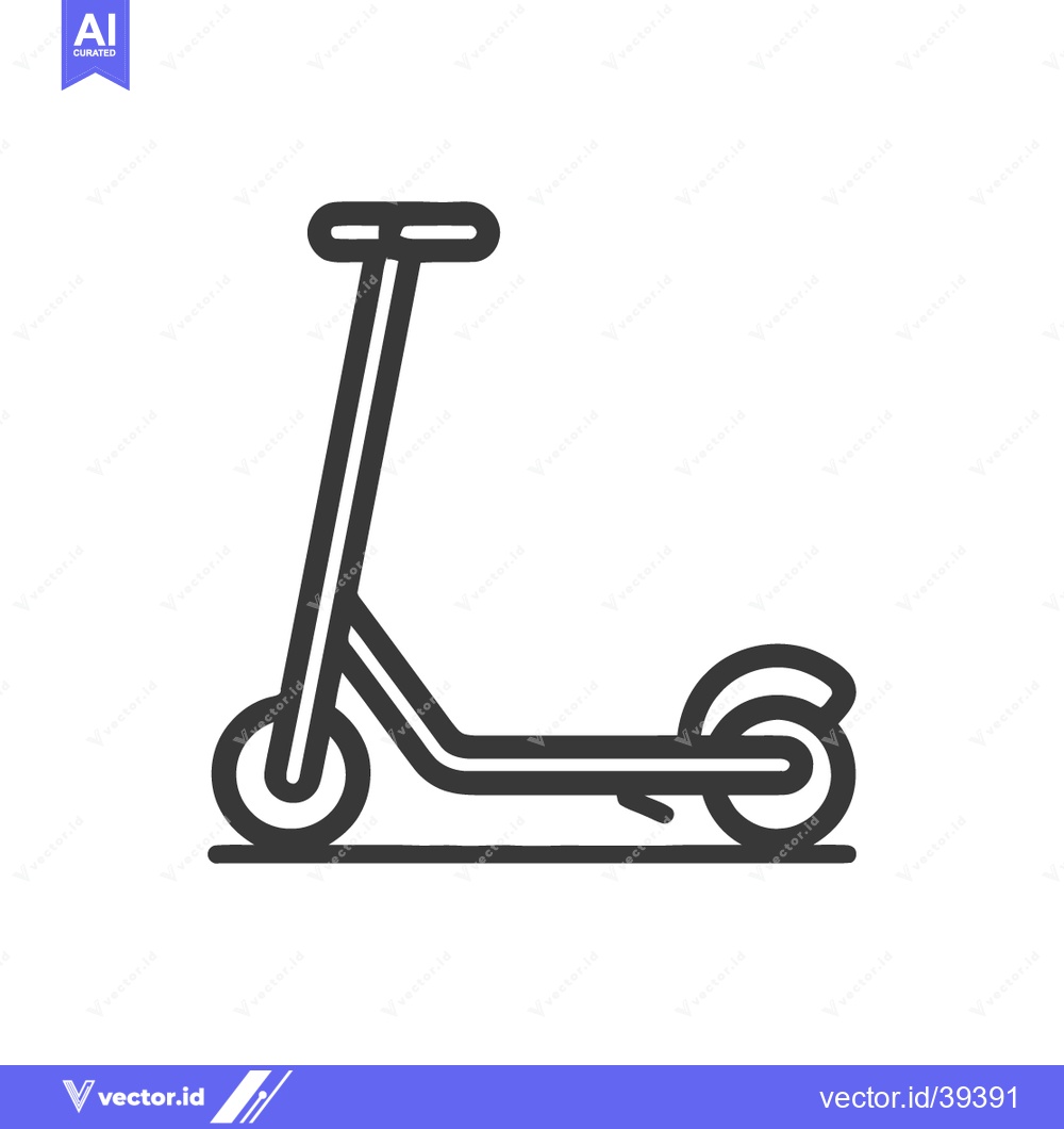 Premium Vector of Minimalist Scooter Icon: Clean Line Art on White Background
