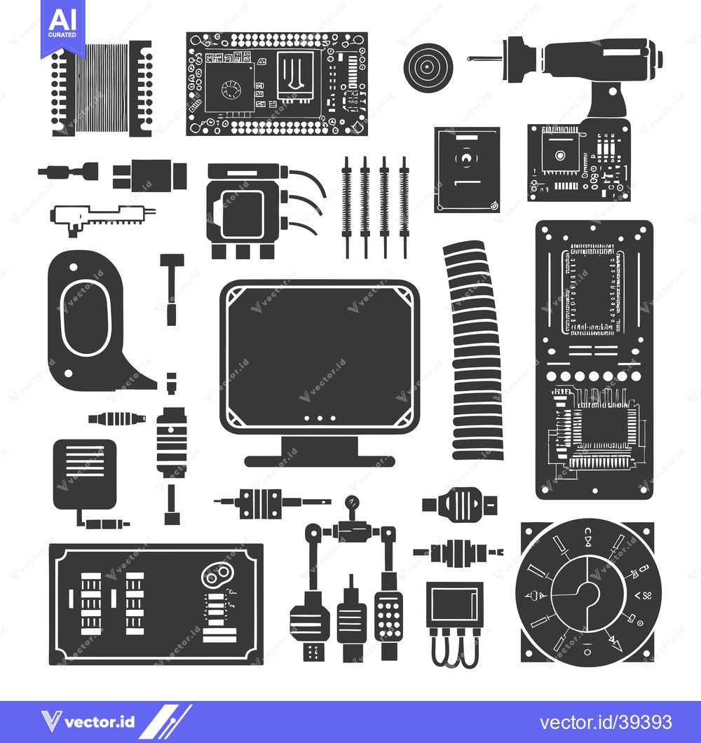 Premium Vector dari Electronic Components and Devices Collection