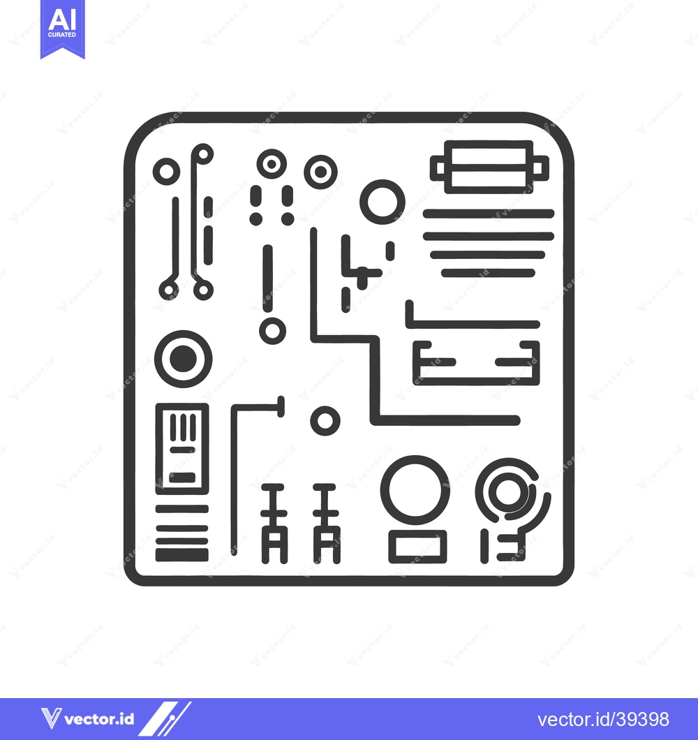 Premium Vector dari A simple illustration of a computer circuit board and its components