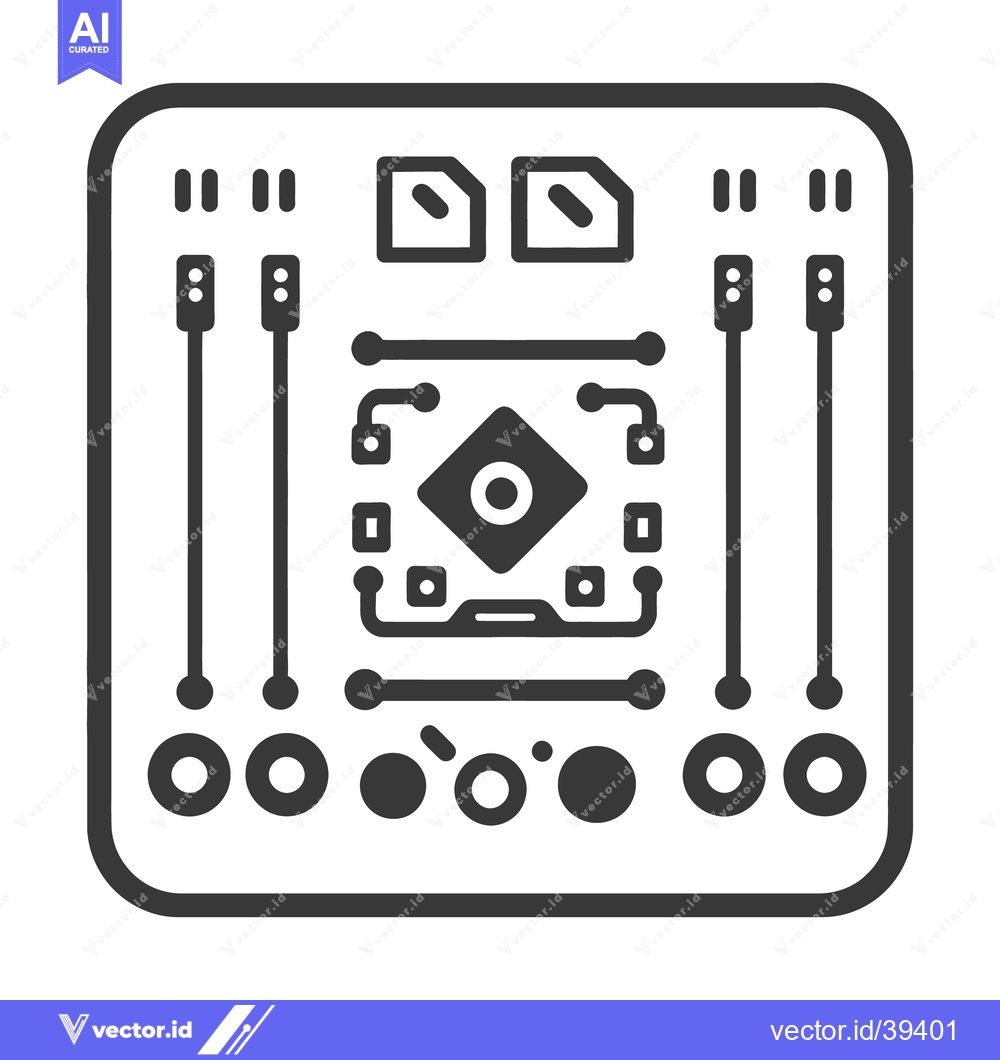 Premium Vector of An illustration of a circuit board in a square frame