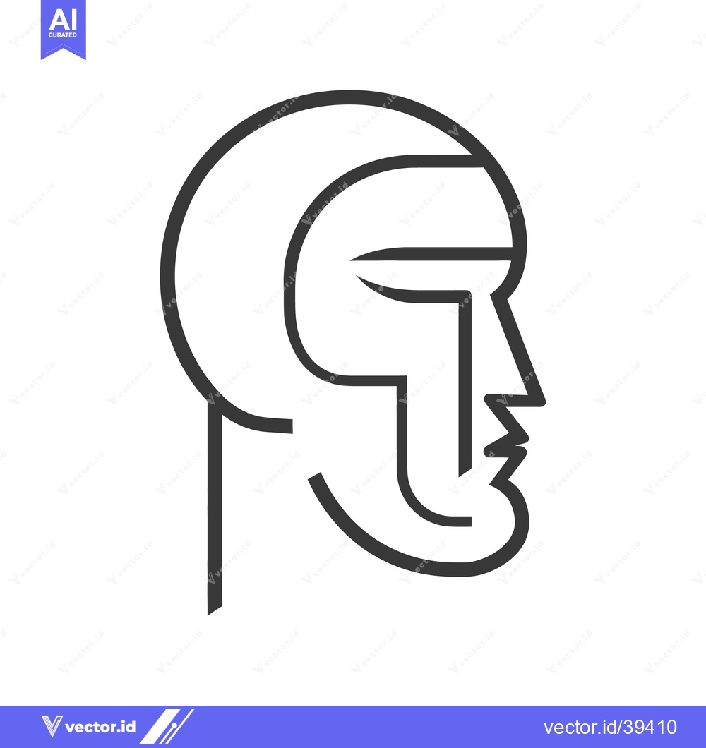 Premium Vector dari A simple black line drawing depicting a human face profile
