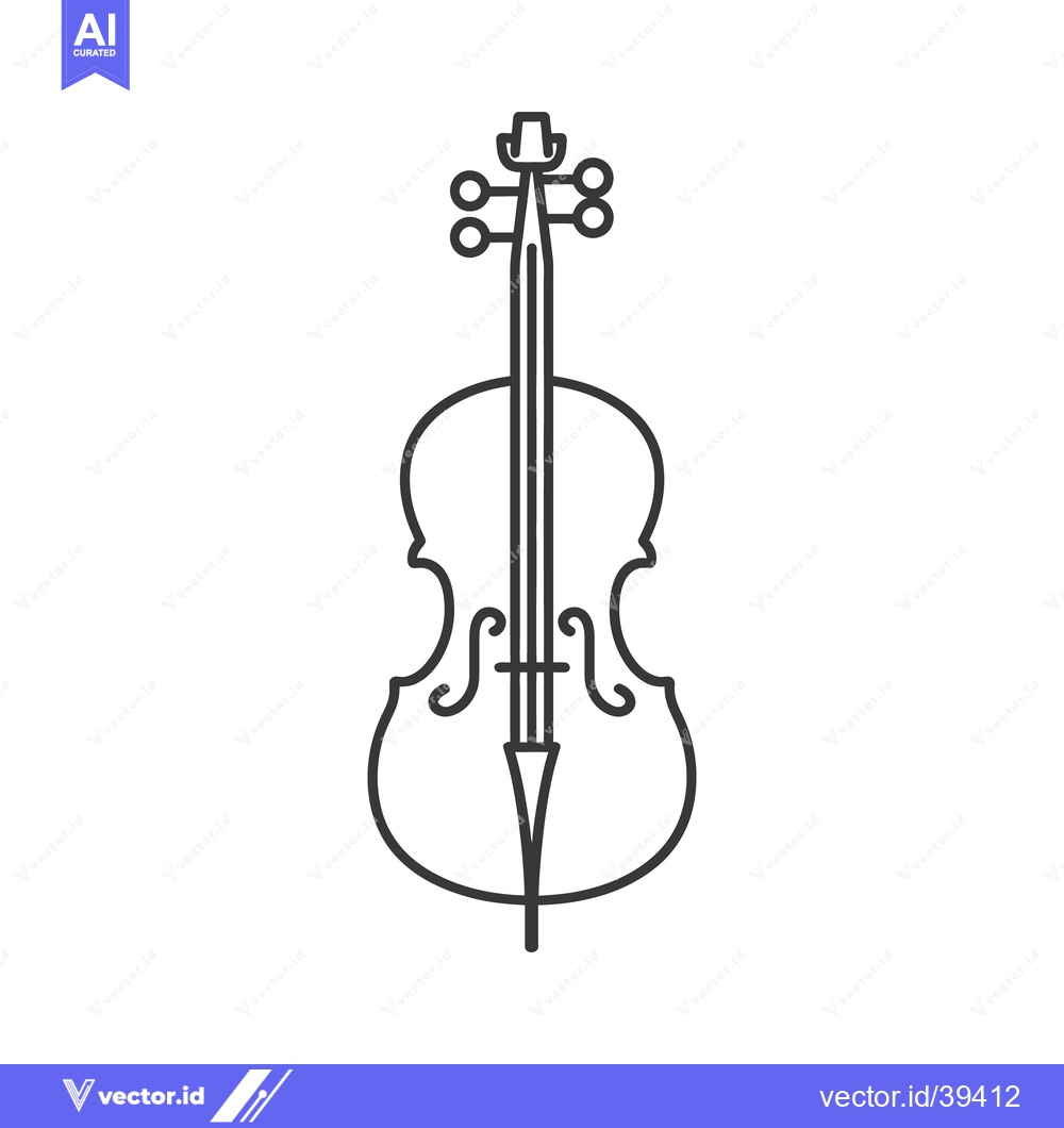 Premium Vector dari A simple line drawing depicting a musical string instrument