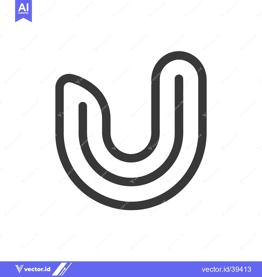 Premium Vector dari A graphic design depicts a stylized letter U shape in bold lines
