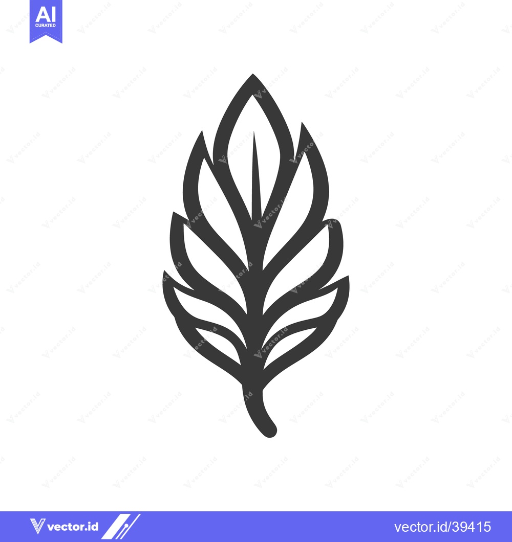Premium Vector of A simple stylized illustration depicting a detailed leaf shape