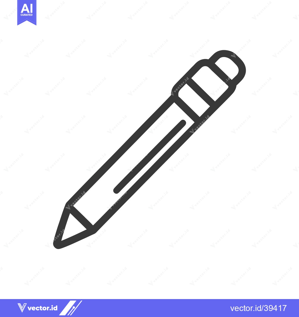 Premium Vector dari A simple black outline drawing of a graphite pencil